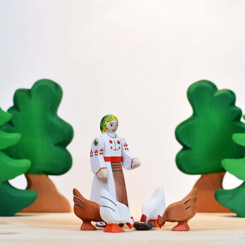 Trefigur - Høne hvit-Trefigur-Bumbu Toys-Kvalitetstid AS