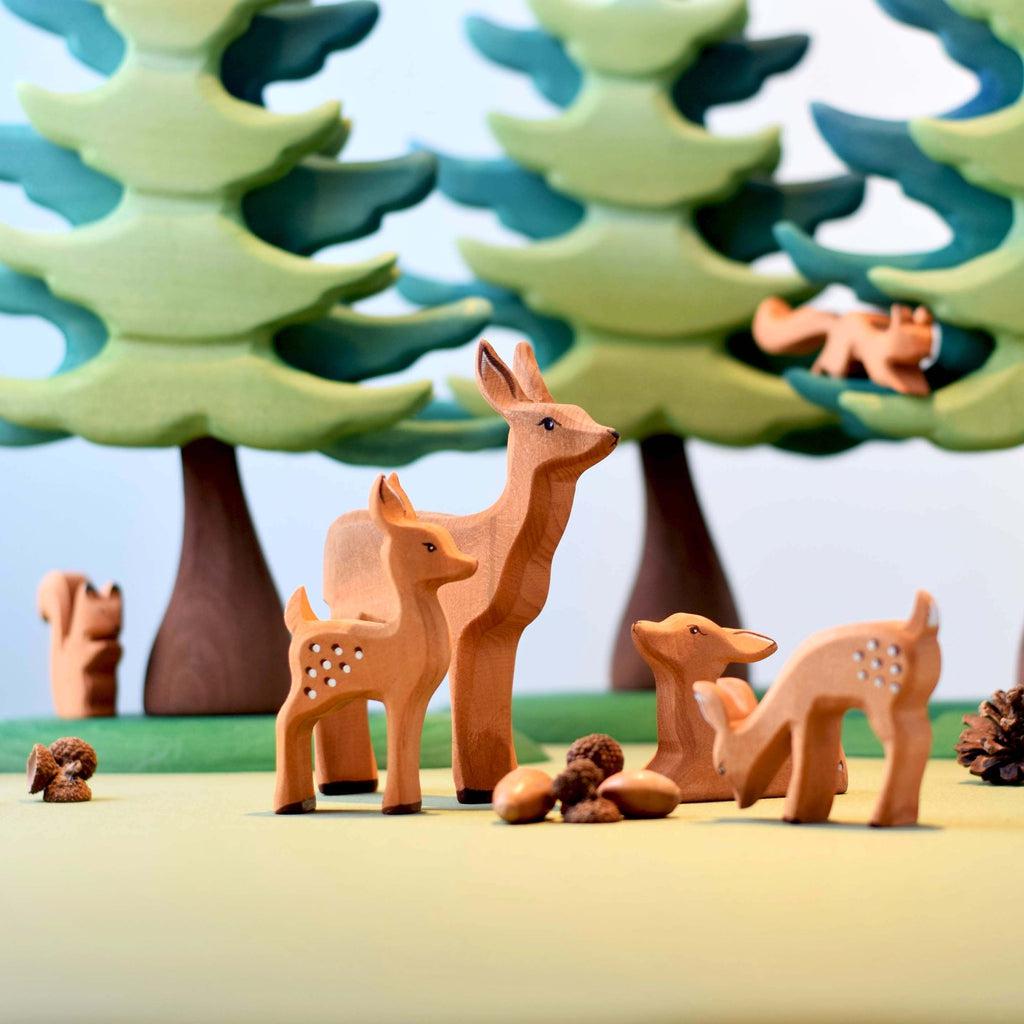 Trefigur - Rådyr kalv liggende-Trefigur-Bumbu Toys-Kvalitetstid AS