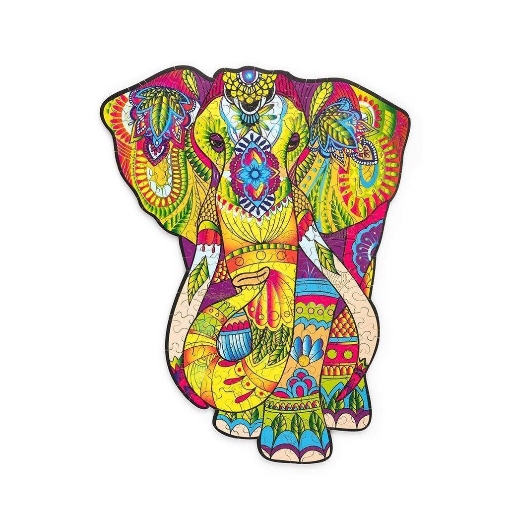 Splendid Elephant - wooden colorful puzzle by WoodTrick.