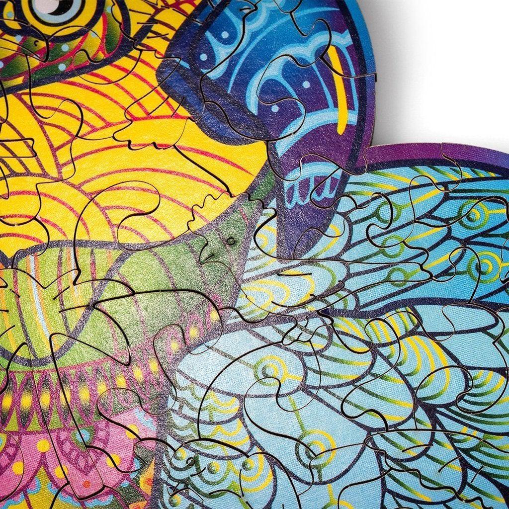 Bright Parrot - wooden colorful puzzle by WoodTrick.